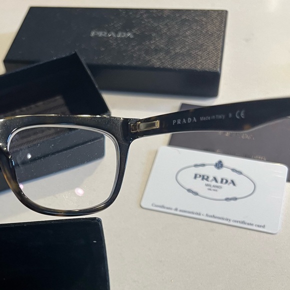 Prada eyewear glasses authentication card present black/tortoise large frames - Picture 2 of 4